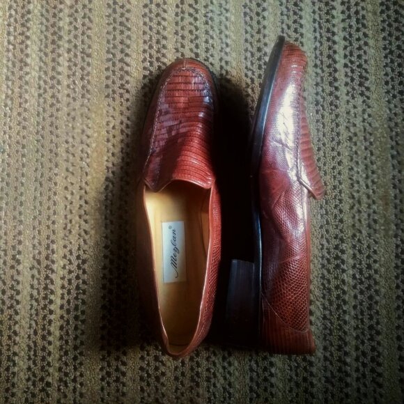 Mezlan Brown Genuine Lizard Leather Loafers Men Size 11 Slip On Comfortable - Picture 8 of 15